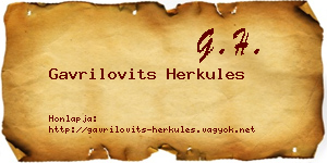 Gavrilovits Herkules névjegykártya